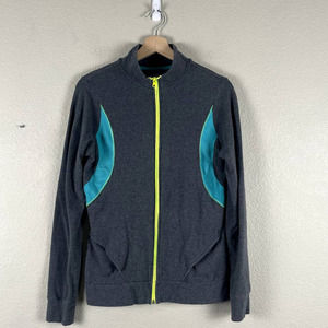 BCG Womens Jacket‎ Medium Gray Colorblock Colorful Kidcore Athleisure Zip Up